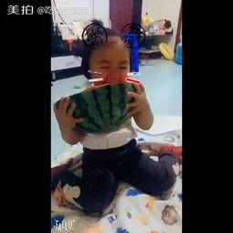 小孩吃大瓜视频,小宝贝挑战大瓜,萌态十足引欢笑 第3张 小孩吃大瓜视频,小宝贝挑战大瓜,萌态十足引欢笑 第3张